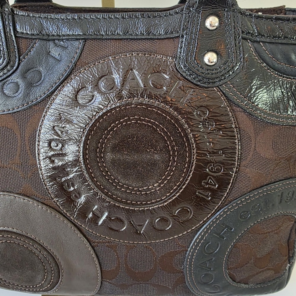 Coach Circle Patchwork Y2K East-West Tote Mixed Leathers - Picture 4 of 16